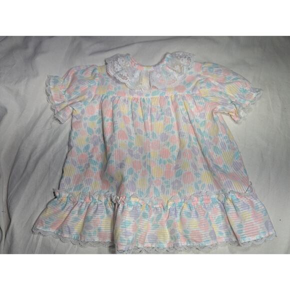 Cuddle Teen Cottage Core Vintage 90s Floral Pastel Dress 3T Ruffles Lace Toddler - Picture 1 of 4